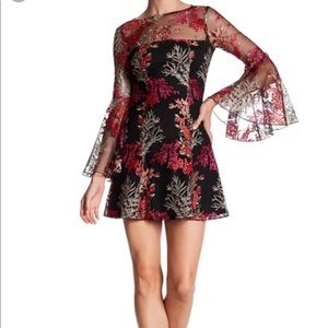 Jay Godfrey bell sleeve embroidery dress